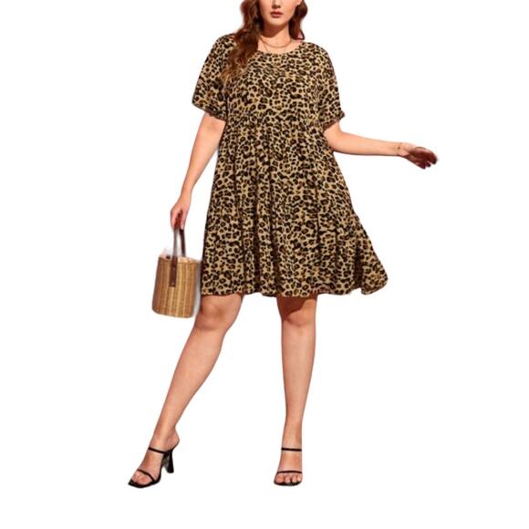 SHEIN Dresses & Skirts - Shein animal print leopard  flared hem size 6